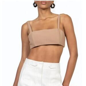 Ronny Kobo Como Crop Top In Tan